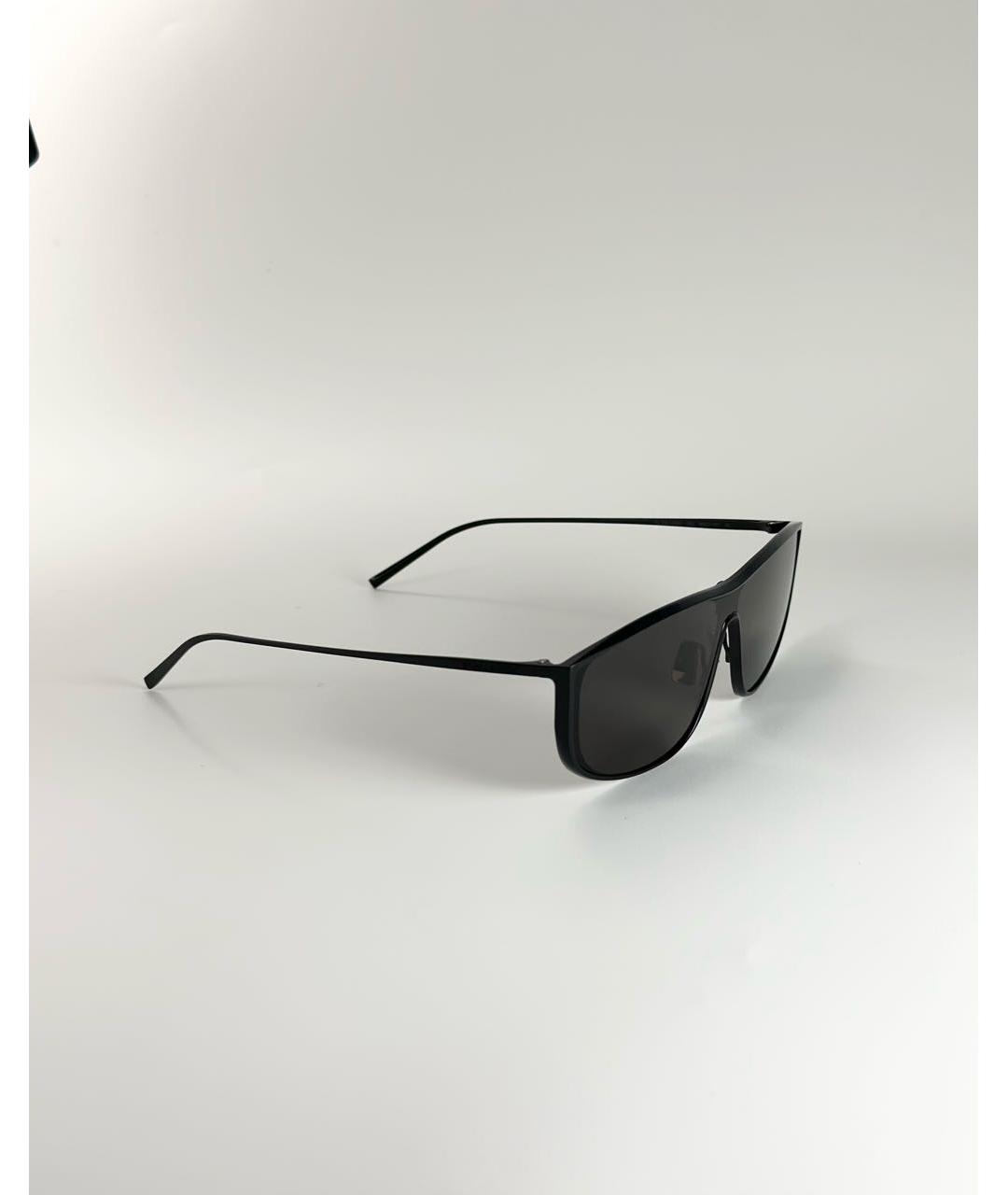 SAINT LAURENT Черные металлические солнцезащитные очки, фото 2