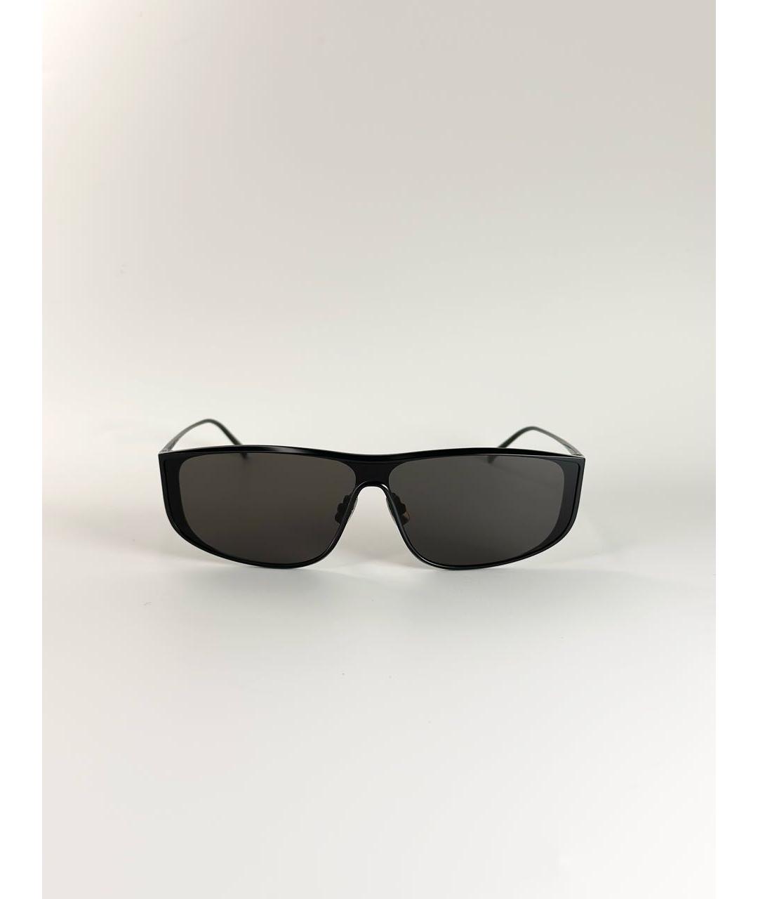 SAINT LAURENT Черные металлические солнцезащитные очки, фото 3