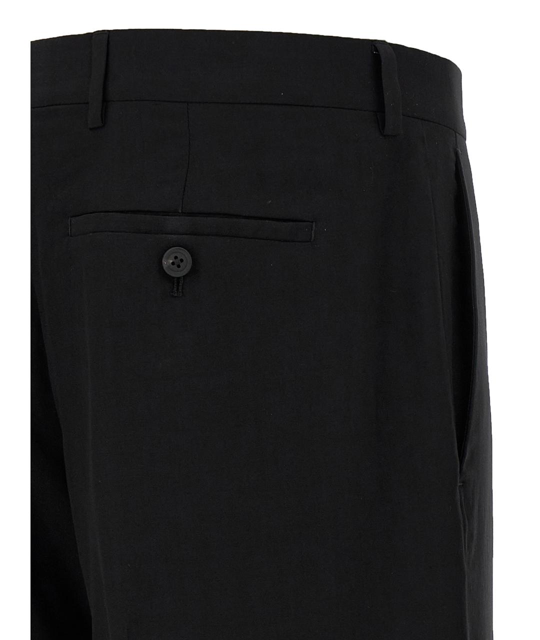 RICK OWENS Черные шерстяные повседневные брюки, фото 4