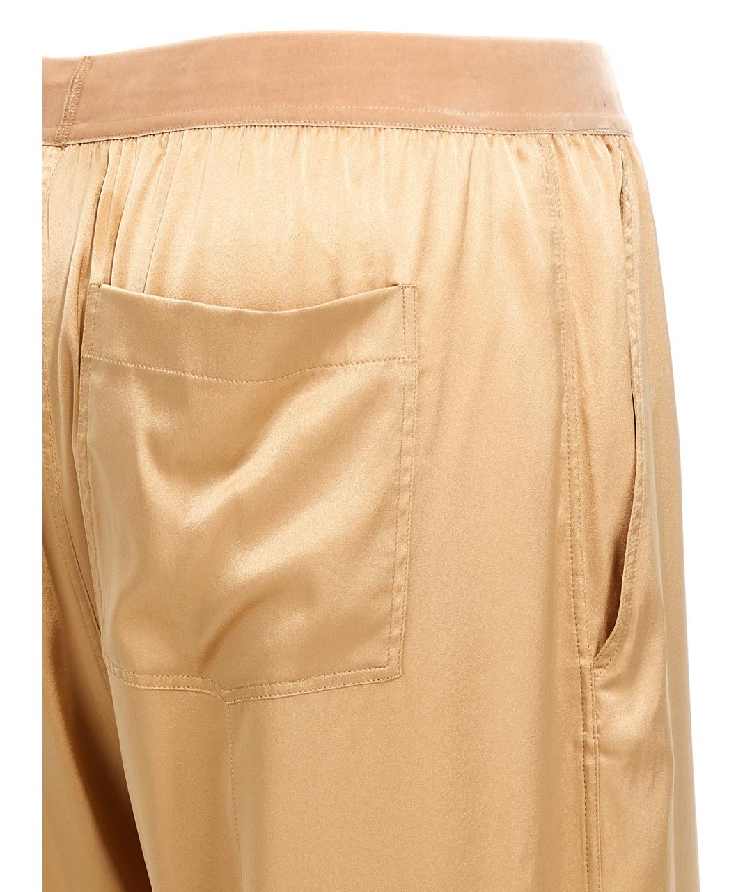 TOM FORD Бежевые шелковые прямые брюки, фото 4