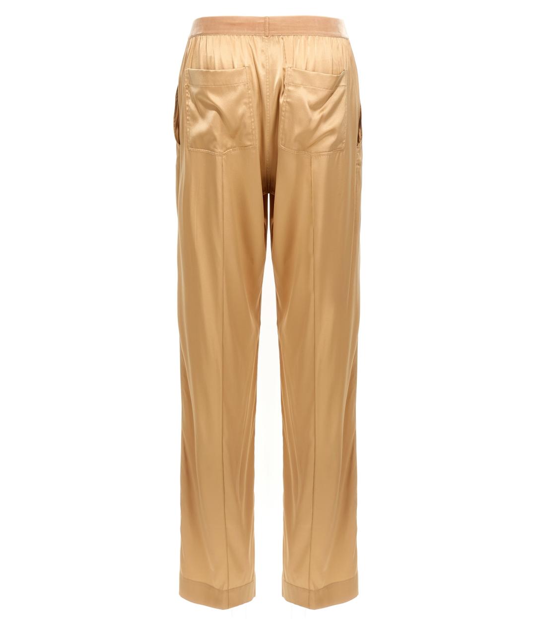 TOM FORD Бежевые шелковые прямые брюки, фото 2