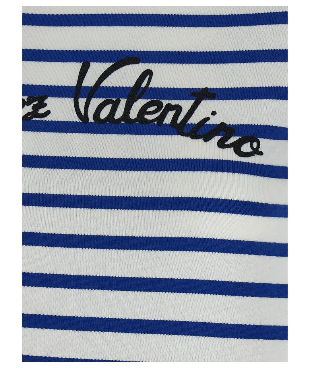 VALENTINO Синяя хлопковая футболка, фото 4