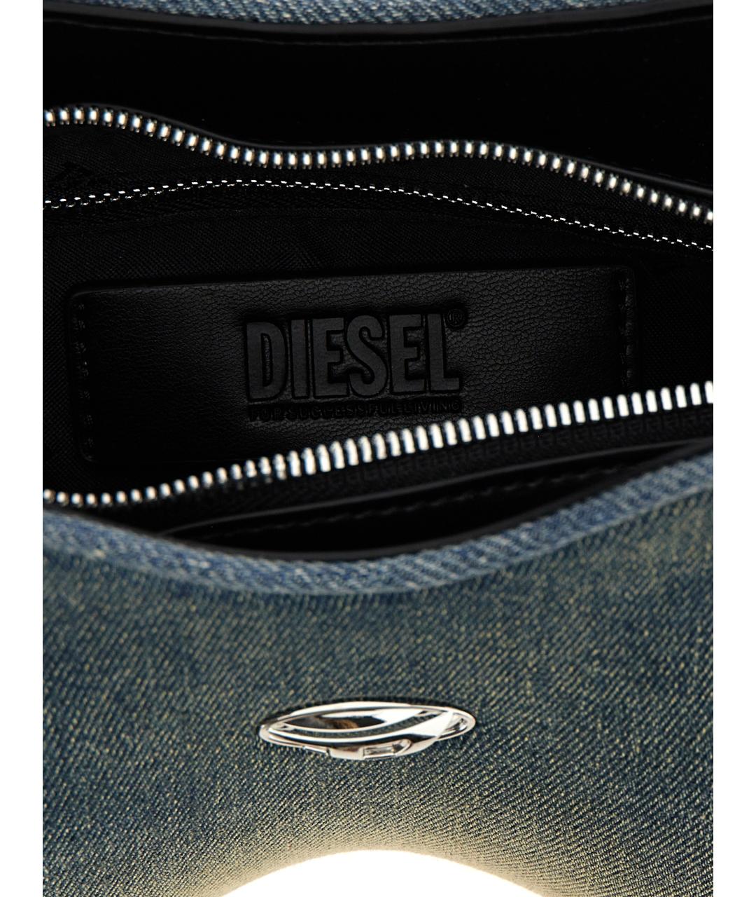 DIESEL Синяя хлопковая сумка через плечо, фото 4