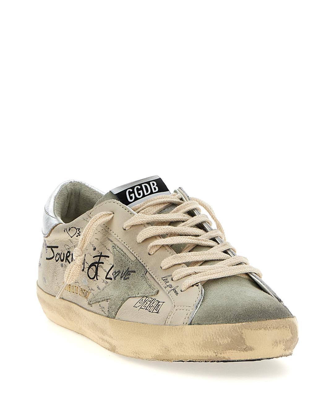 GOLDEN GOOSE DELUXE BRAND Бежевые кожаные низкие кроссовки / кеды, фото 3