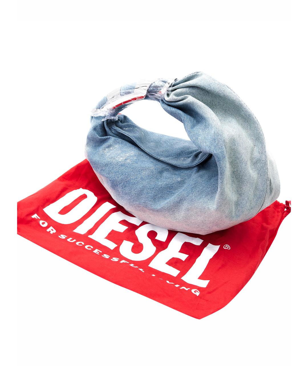 DIESEL Темно-синяя хлопковая сумка с короткими ручками, фото 8