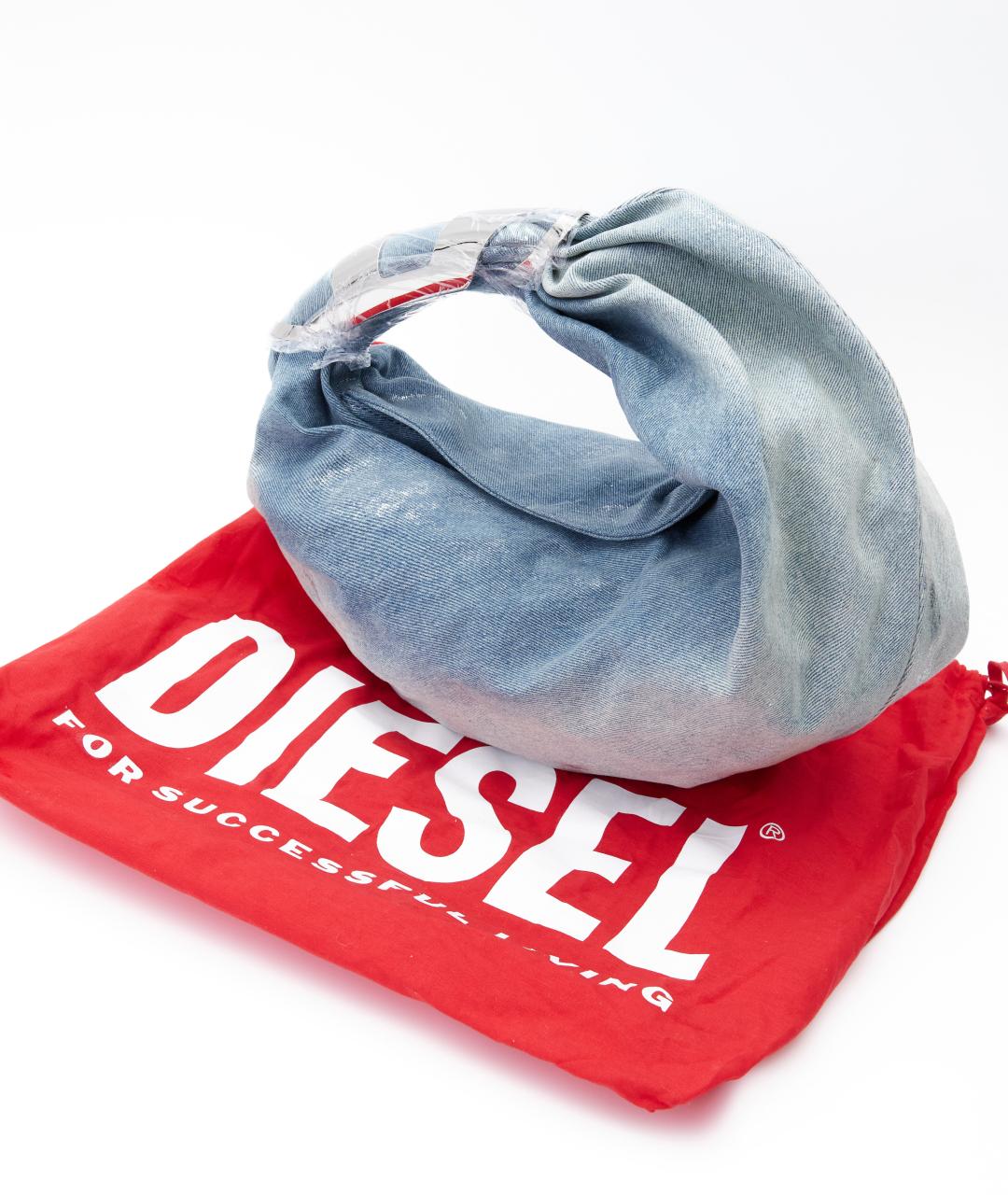 DIESEL Темно-синяя хлопковая сумка с короткими ручками, фото 6