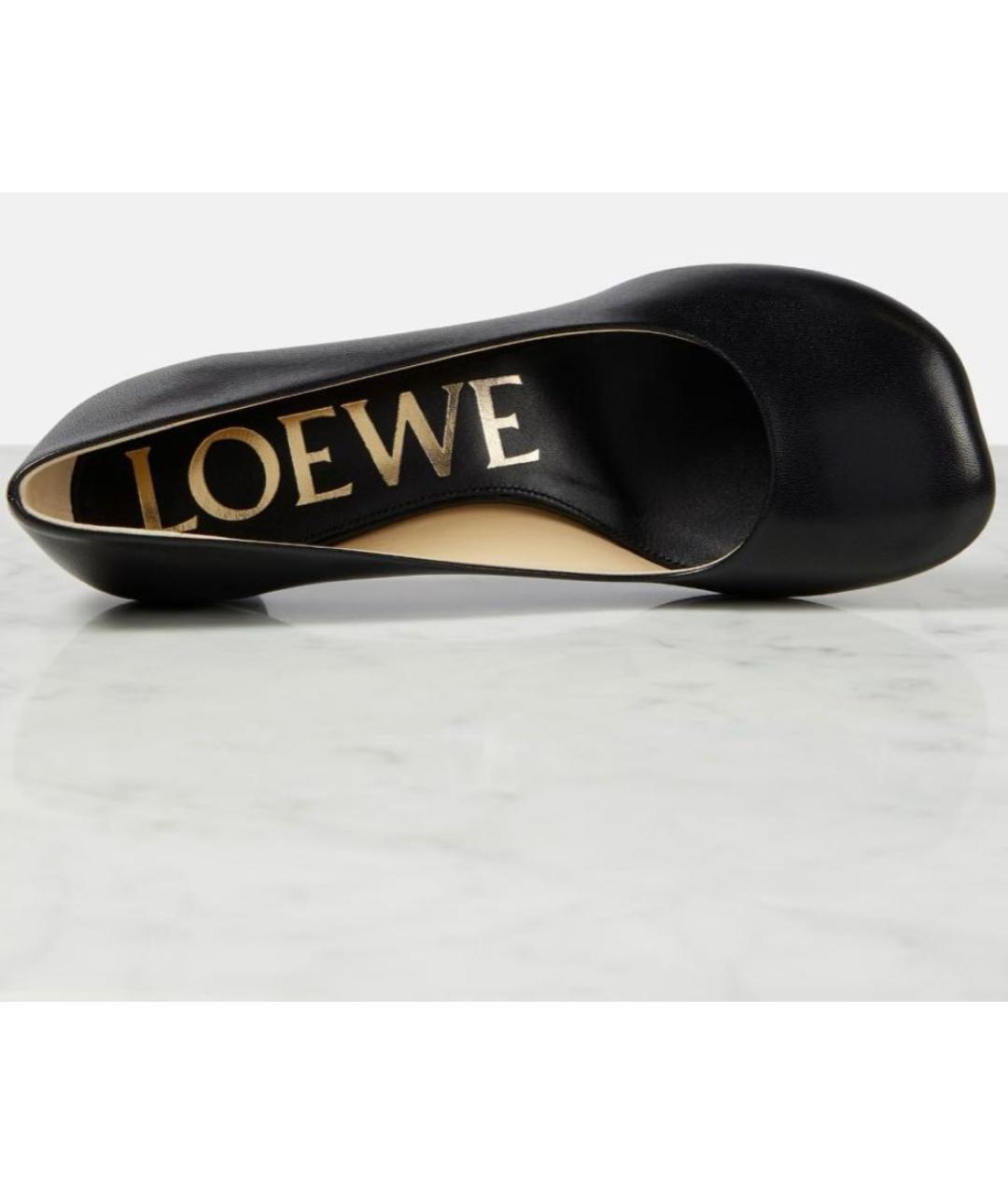 LOEWE Черные кожаные туфли, фото 5