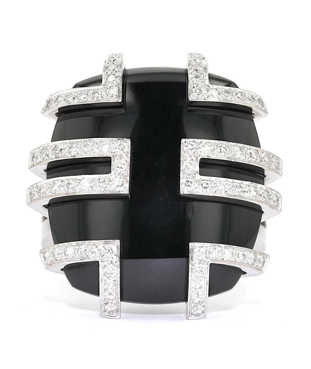 CARTIER Черное кольцо из белого золота, фото 4