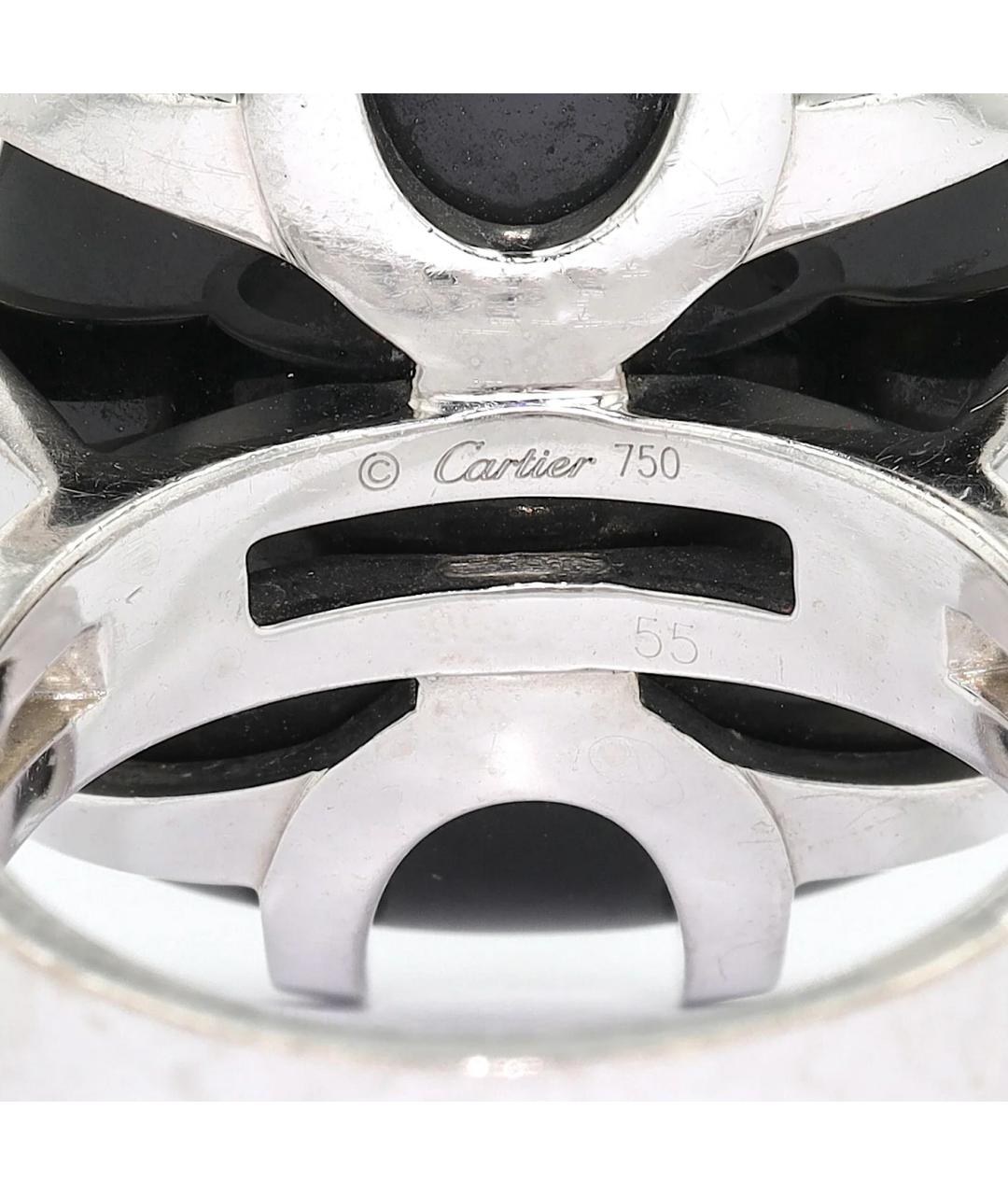 CARTIER Черное кольцо из белого золота, фото 5