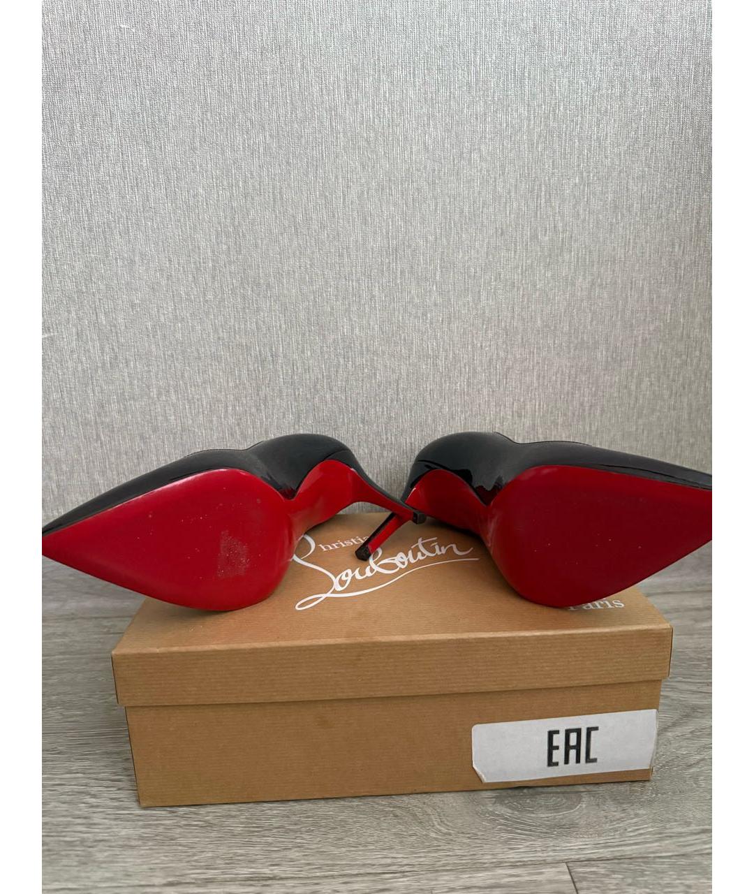 CHRISTIAN LOUBOUTIN Черные туфли из лакированной кожи, фото 5