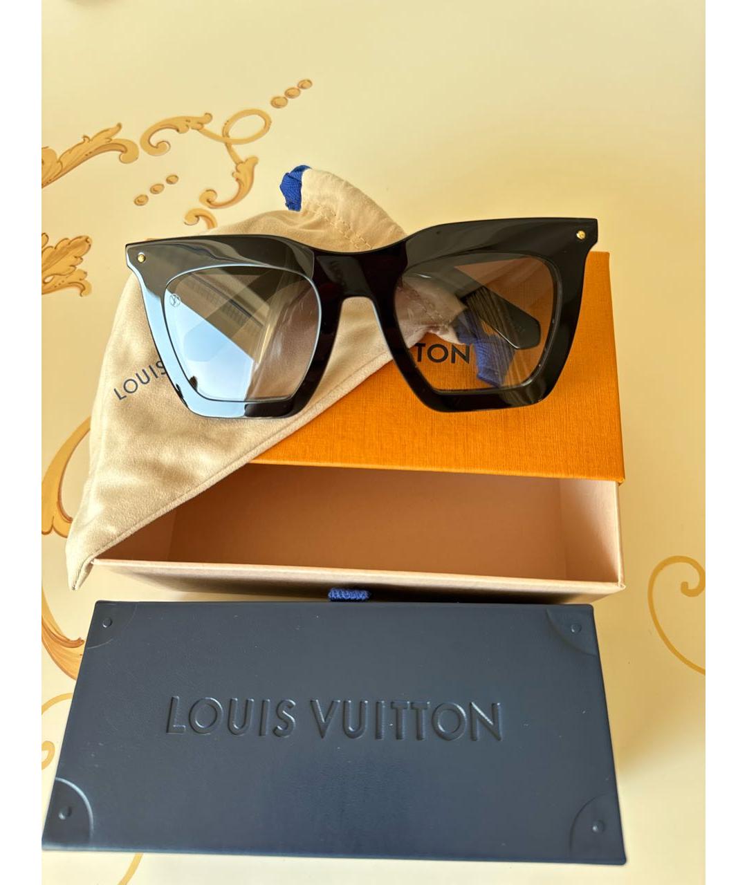 LOUIS VUITTON Черные пластиковые солнцезащитные очки, фото 4