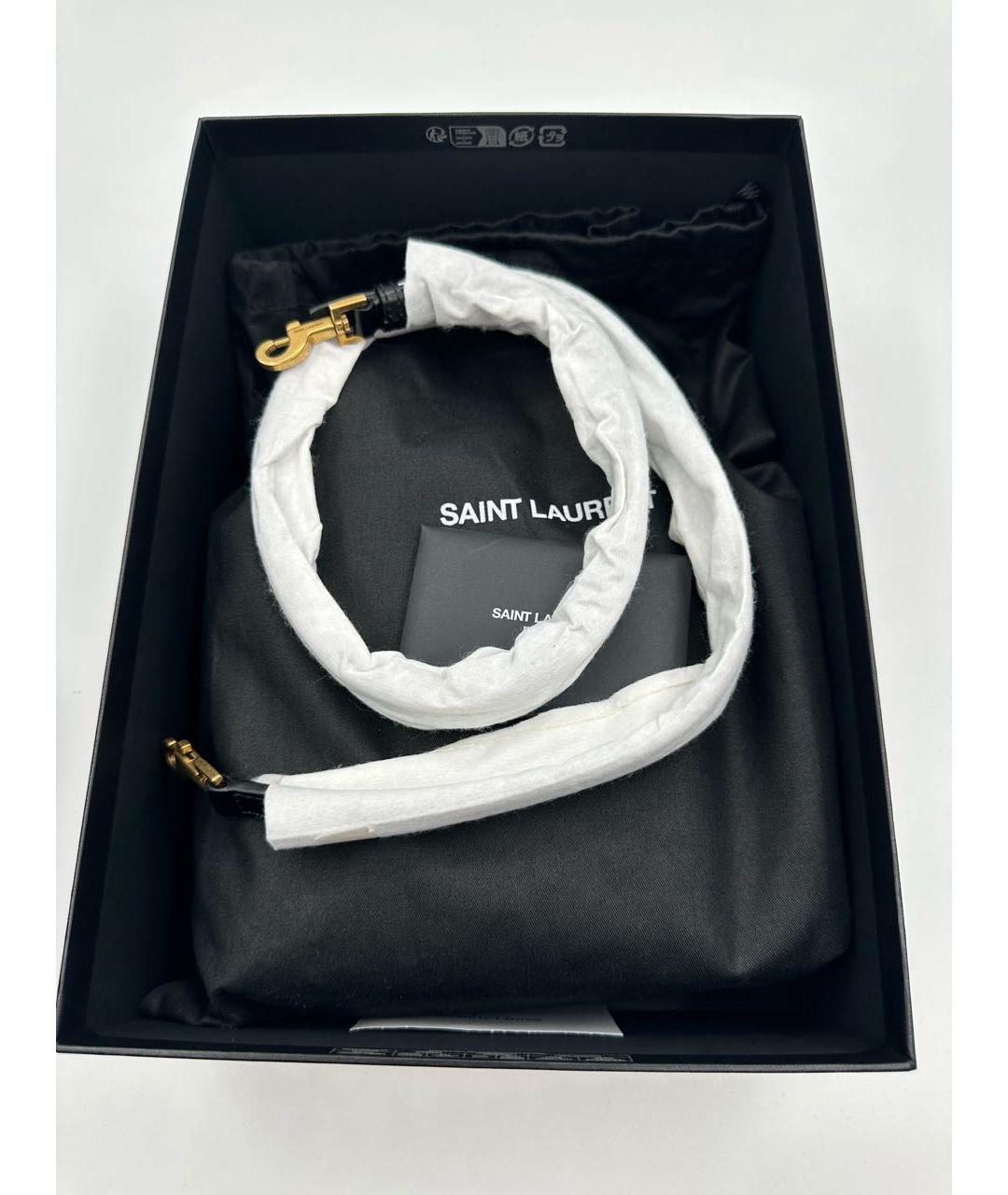 SAINT LAURENT Черная кожаная сумка тоут, фото 5