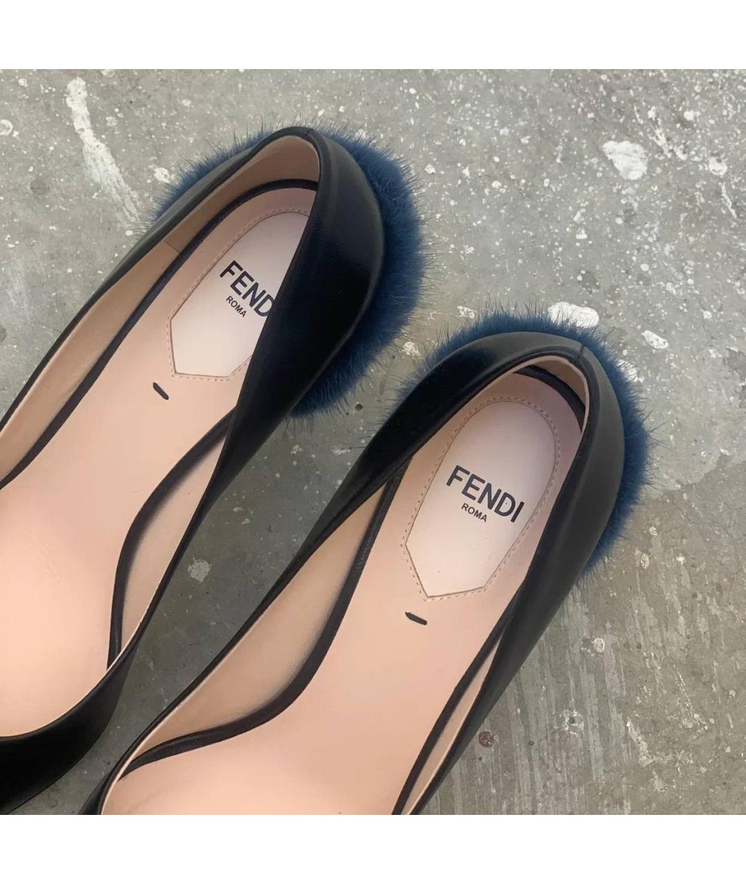 FENDI Черные кожаные туфли, фото 7