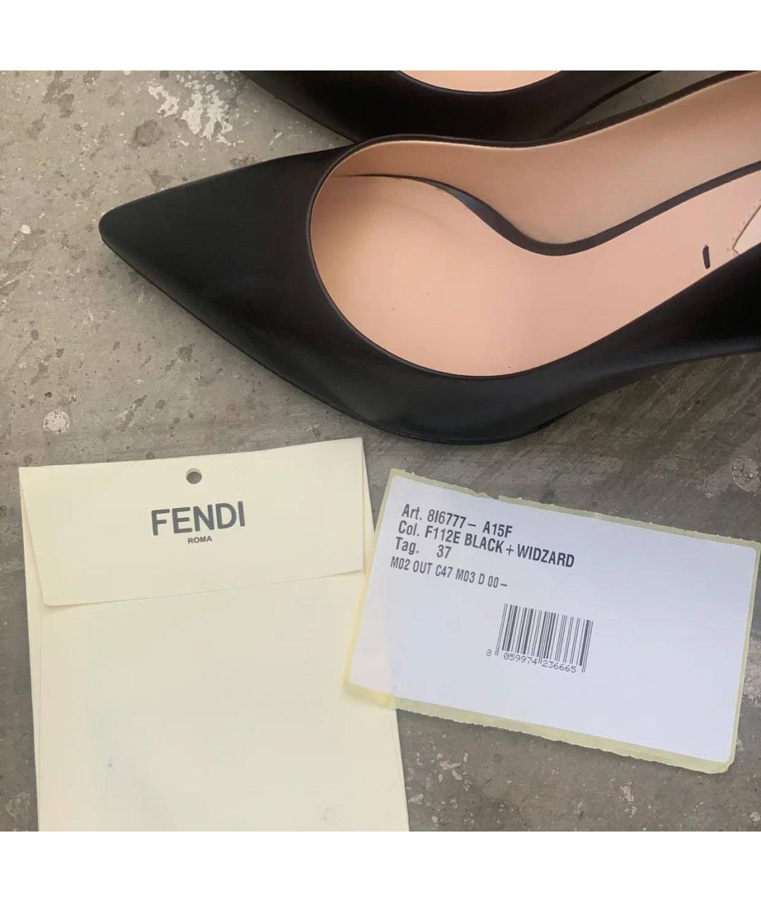 FENDI Черные кожаные туфли, фото 8