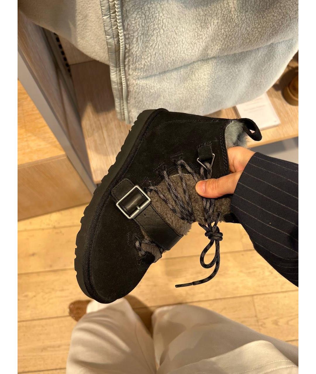 UGG AUSTRALIA Черные замшевые полусапоги, фото 4
