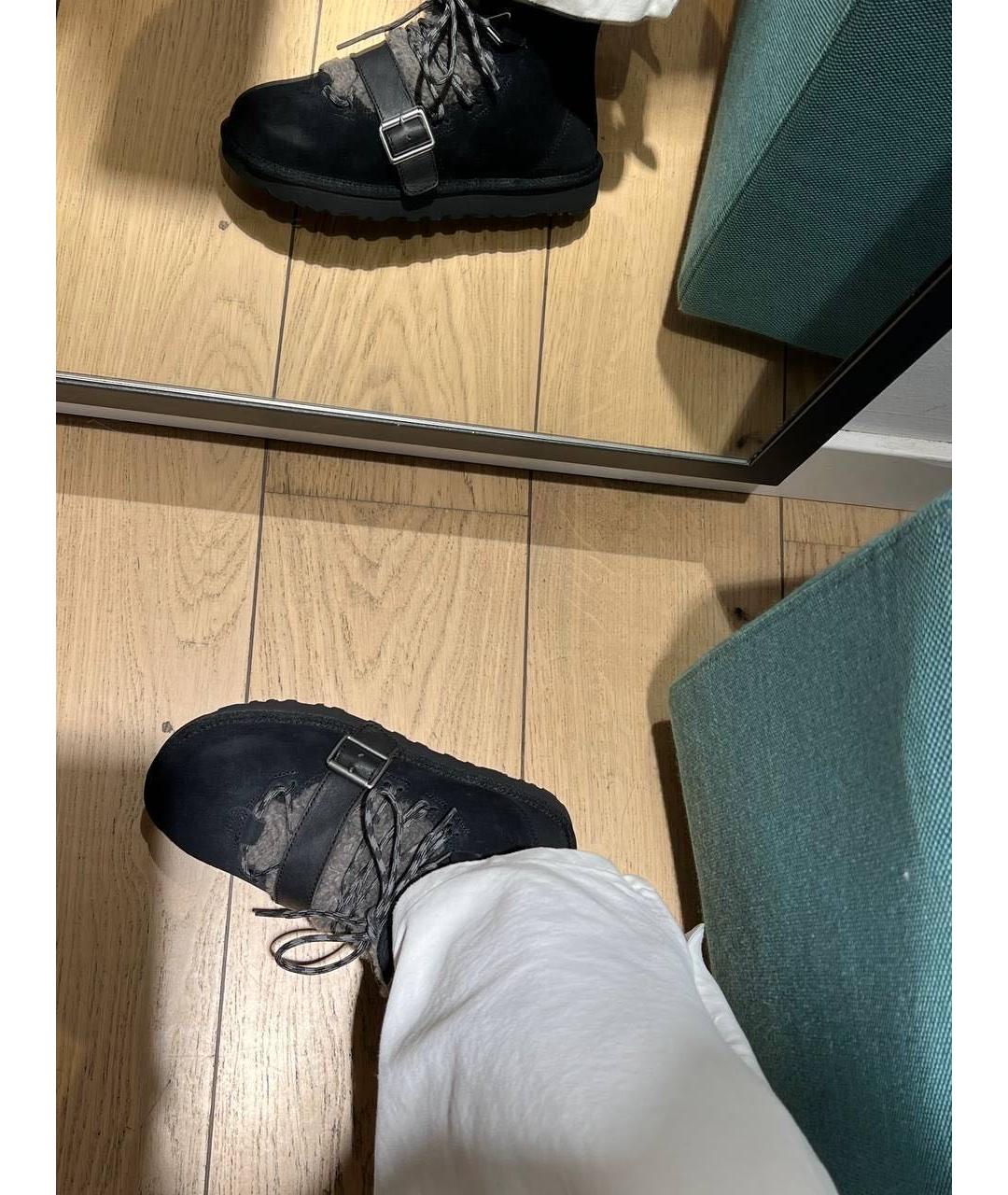 UGG AUSTRALIA Черные замшевые полусапоги, фото 3