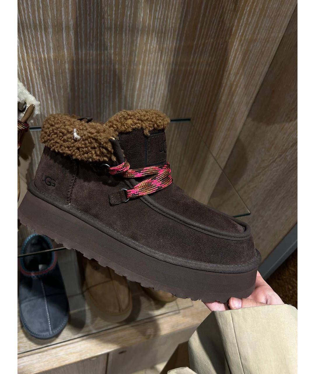 UGG AUSTRALIA Коричневые замшевые полусапоги, фото 3