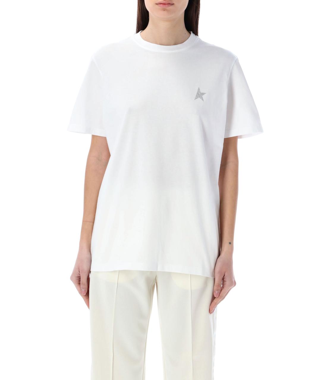 GOLDEN GOOSE DELUXE BRAND Белая хлопковая футболка, фото 1