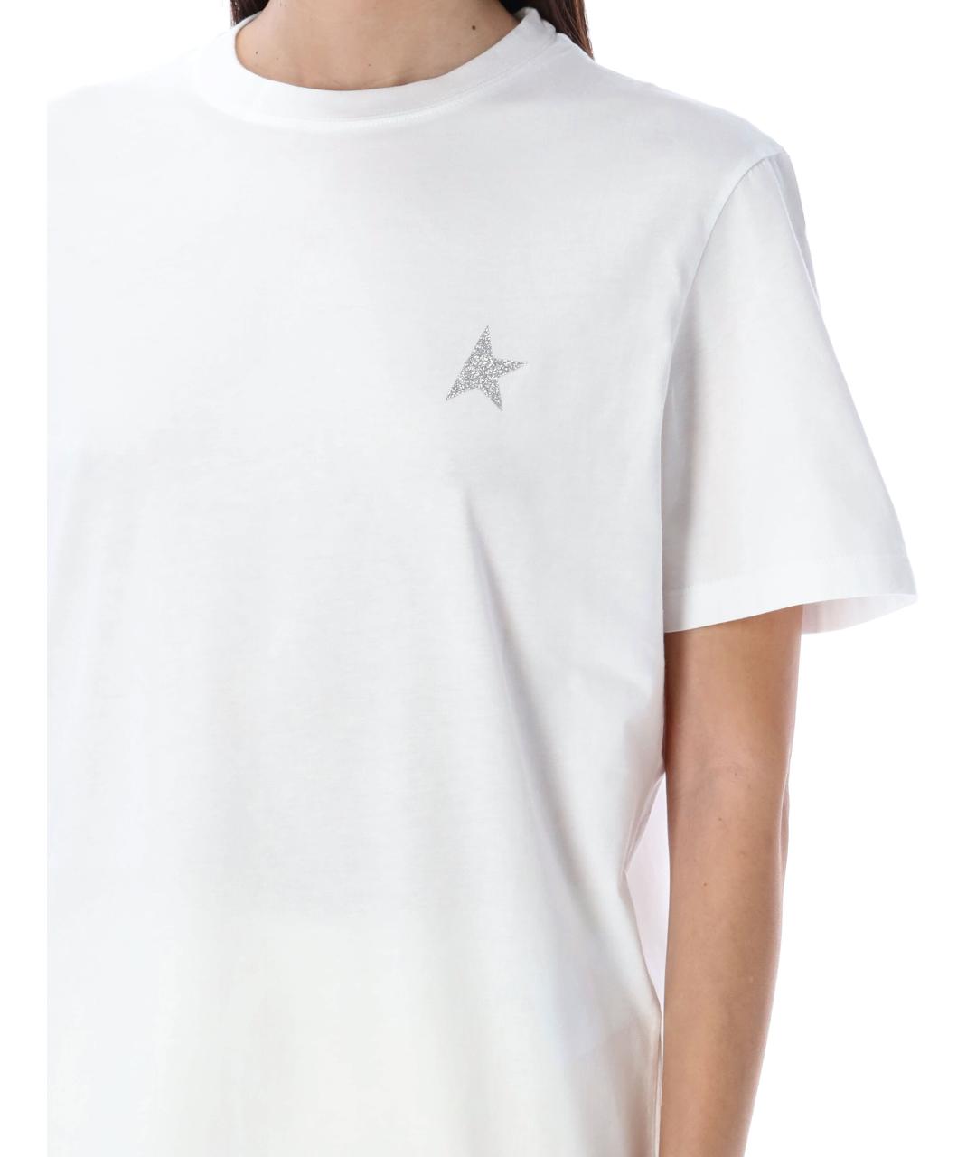 GOLDEN GOOSE DELUXE BRAND Белая хлопковая футболка, фото 3