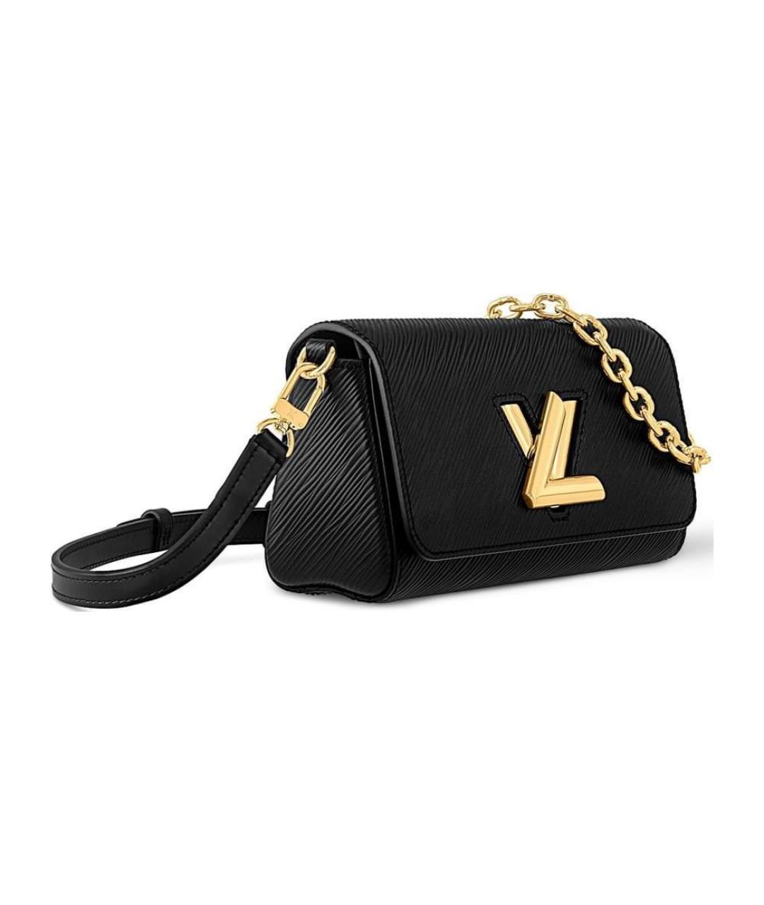 LOUIS VUITTON Черная кожаная сумка через плечо, фото 2