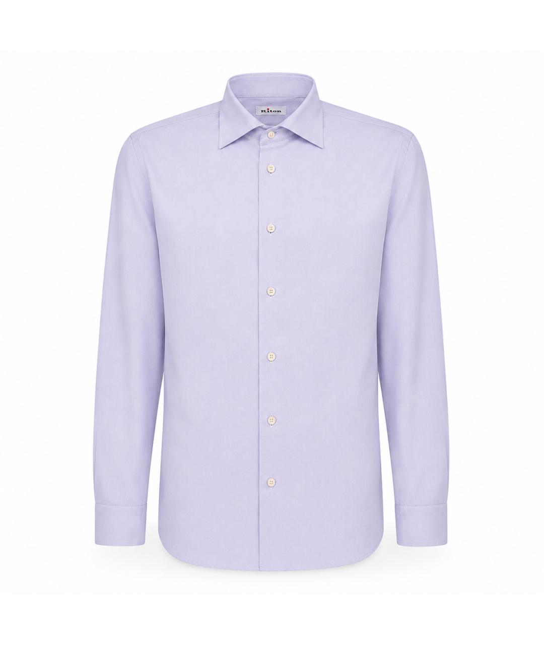KITON Фиолетовая хлопковая классическая рубашка, фото 1