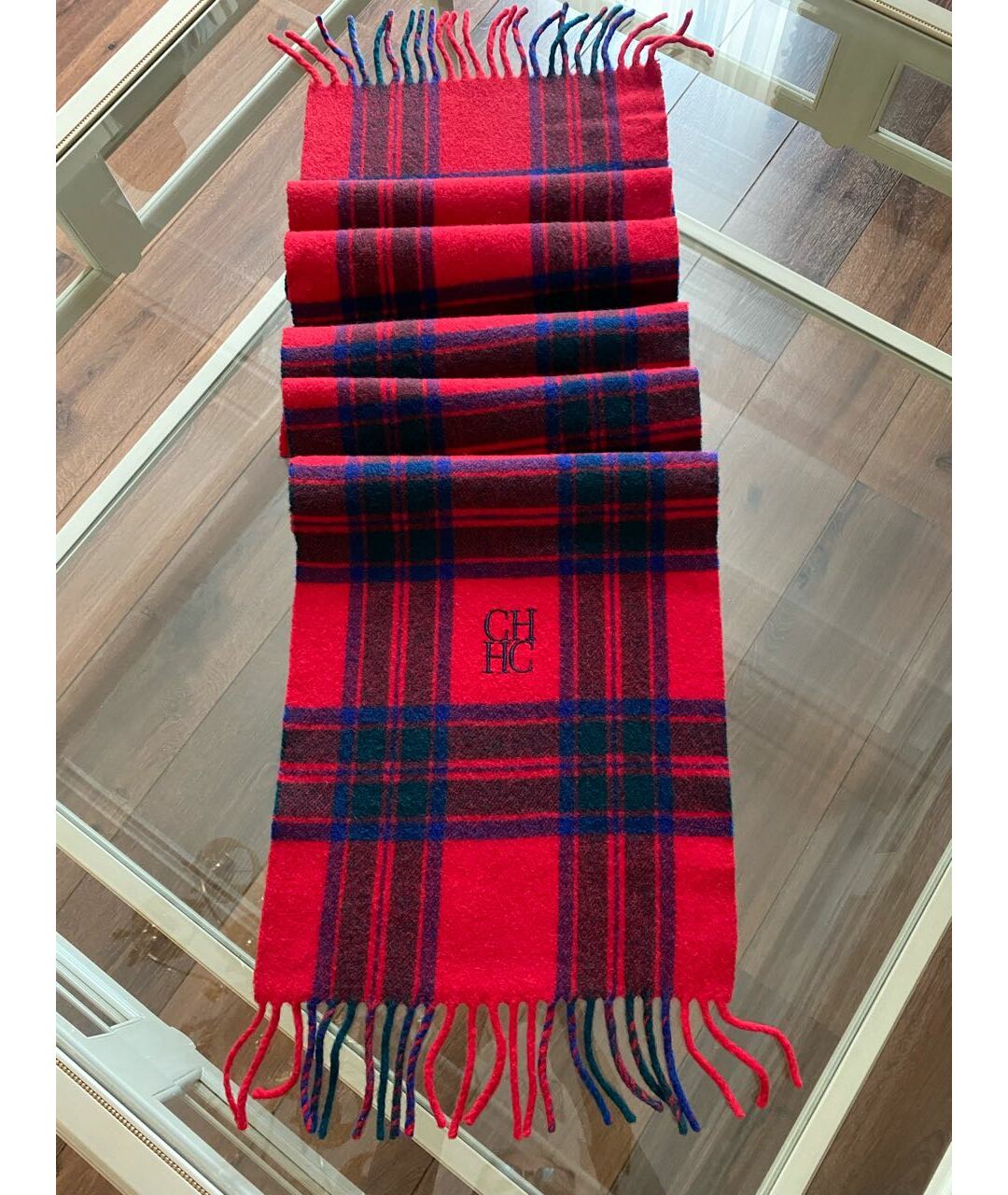 CH CAROLINA HERRERA Красный шерстяной шарф, фото 2