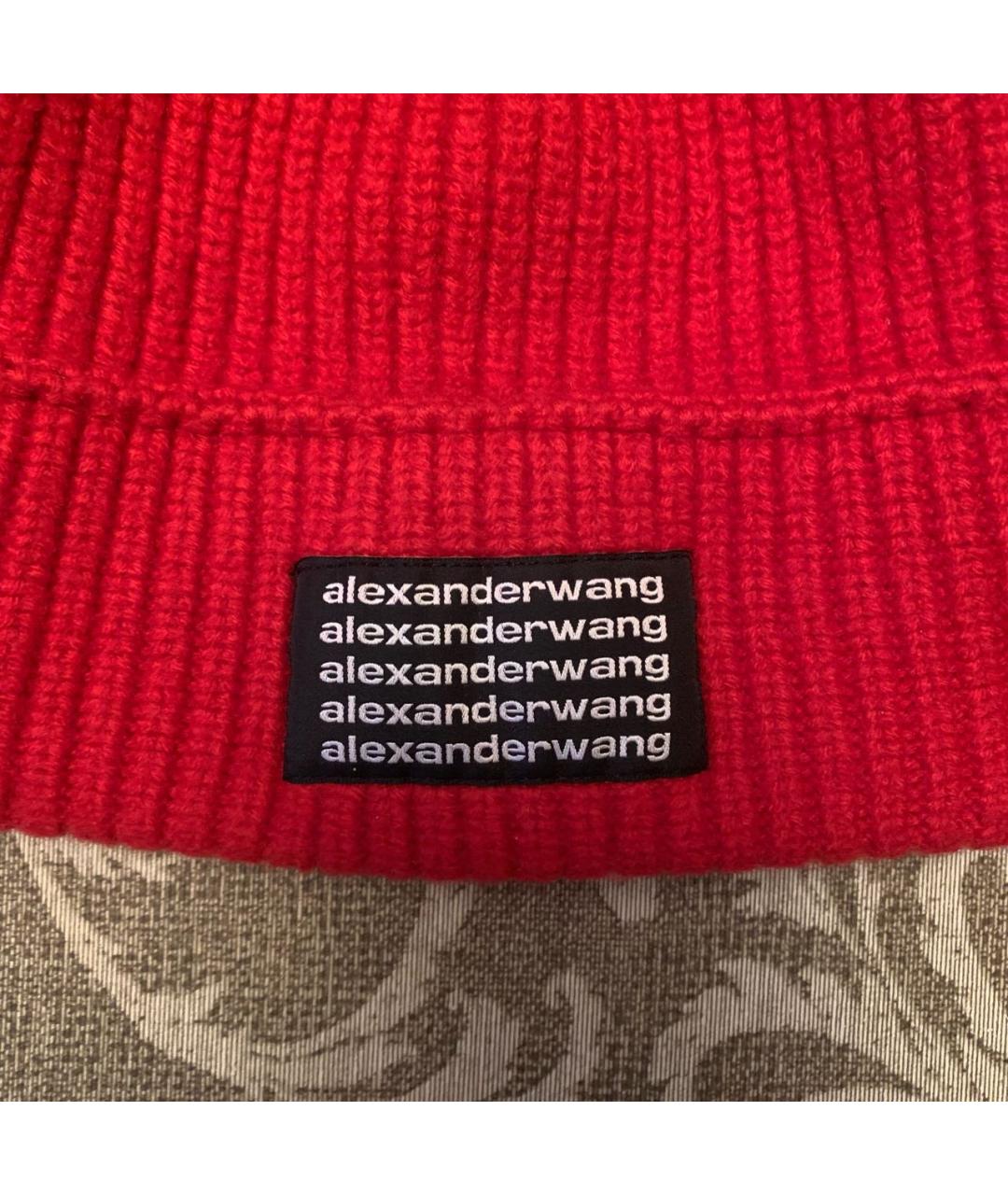 ALEXANDER WANG Красная шерстяная шапка, фото 3