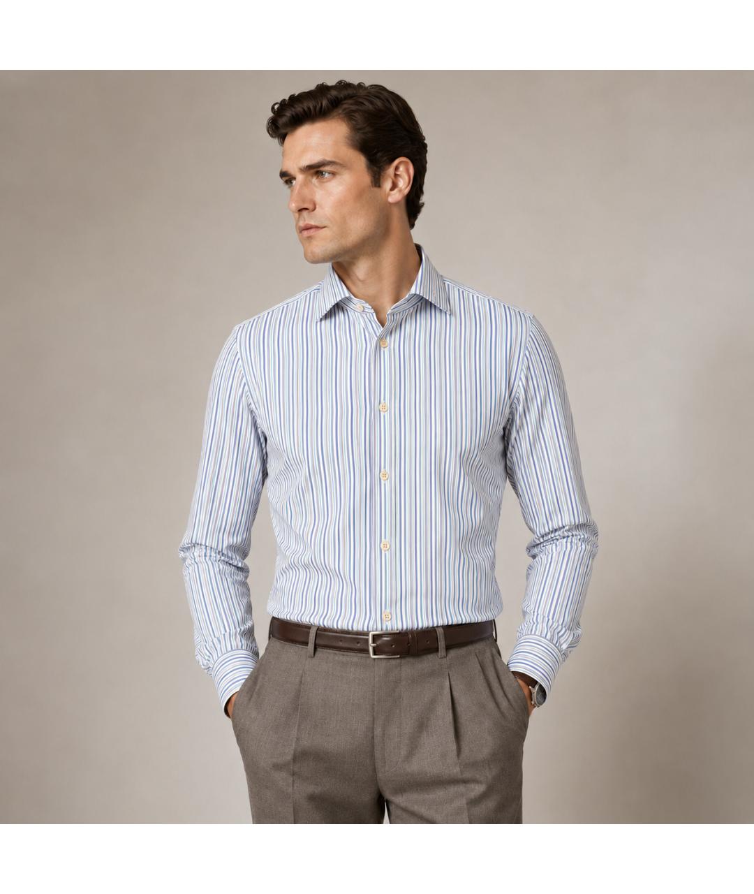 KITON Мульти хлопковая классическая рубашка, фото 8