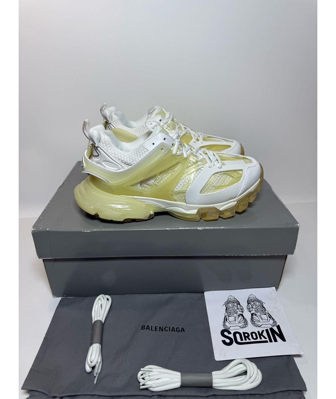 BALENCIAGA Белые кожаные низкие кроссовки / кеды, фото 5