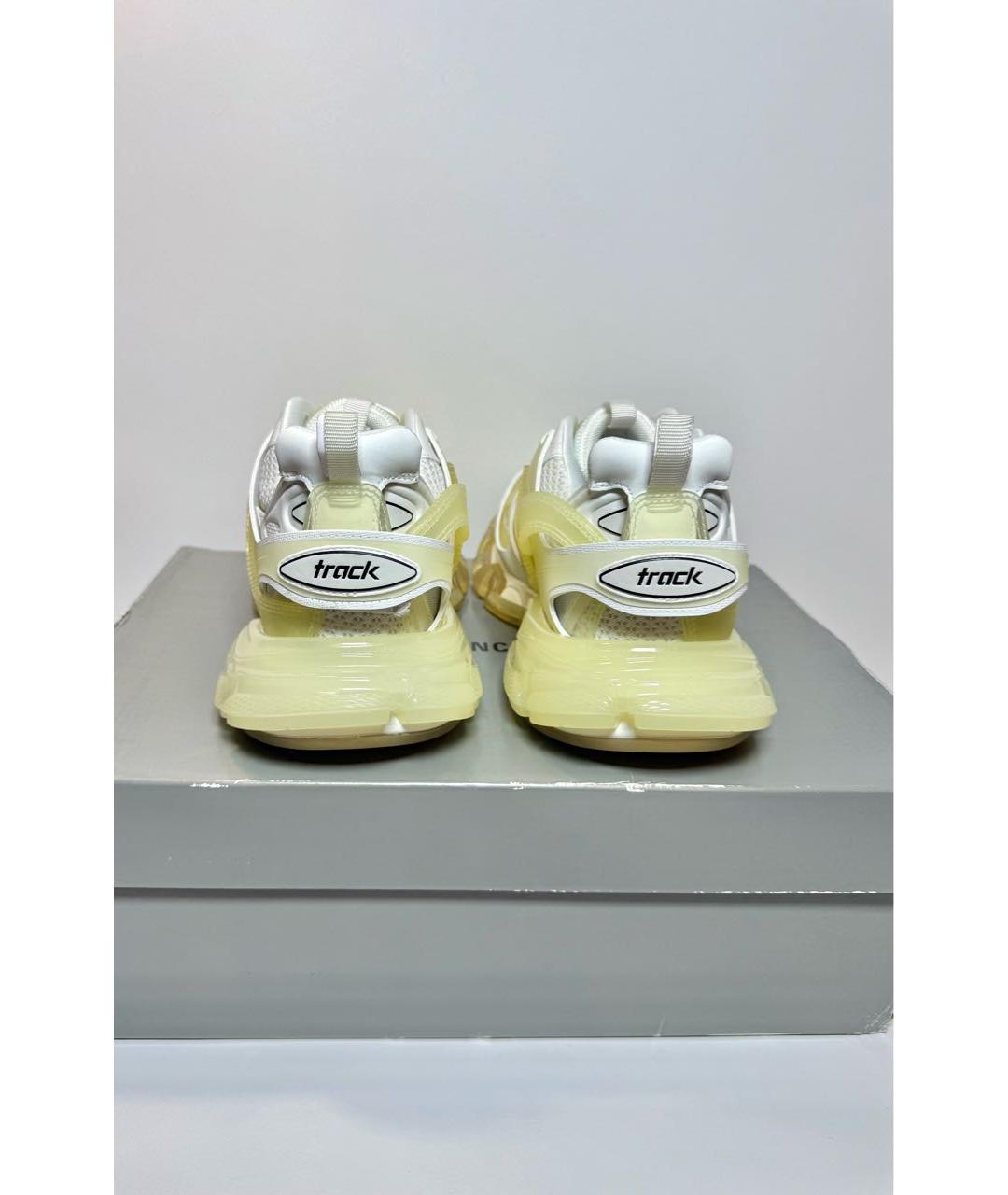 BALENCIAGA Белые кожаные низкие кроссовки / кеды, фото 4