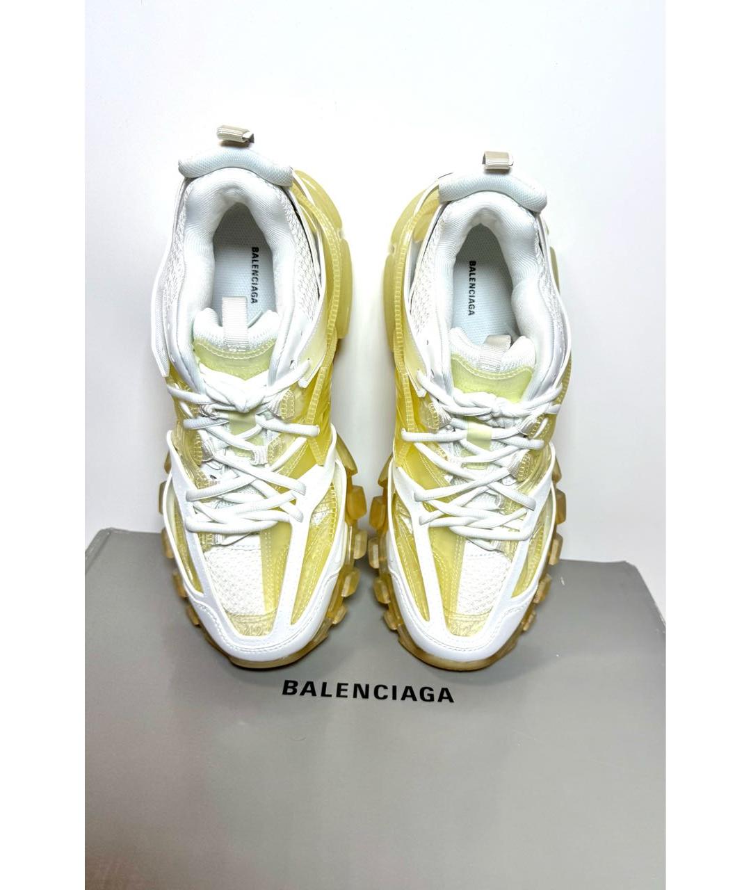 BALENCIAGA Белые кожаные низкие кроссовки / кеды, фото 3