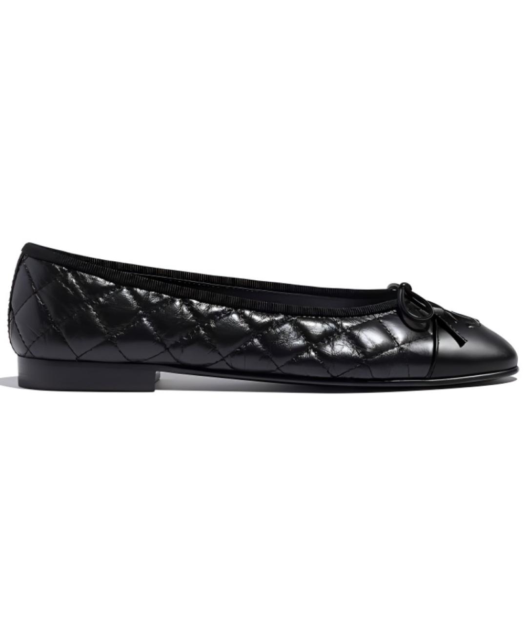 CHANEL Черные кожаные балетки, фото 1