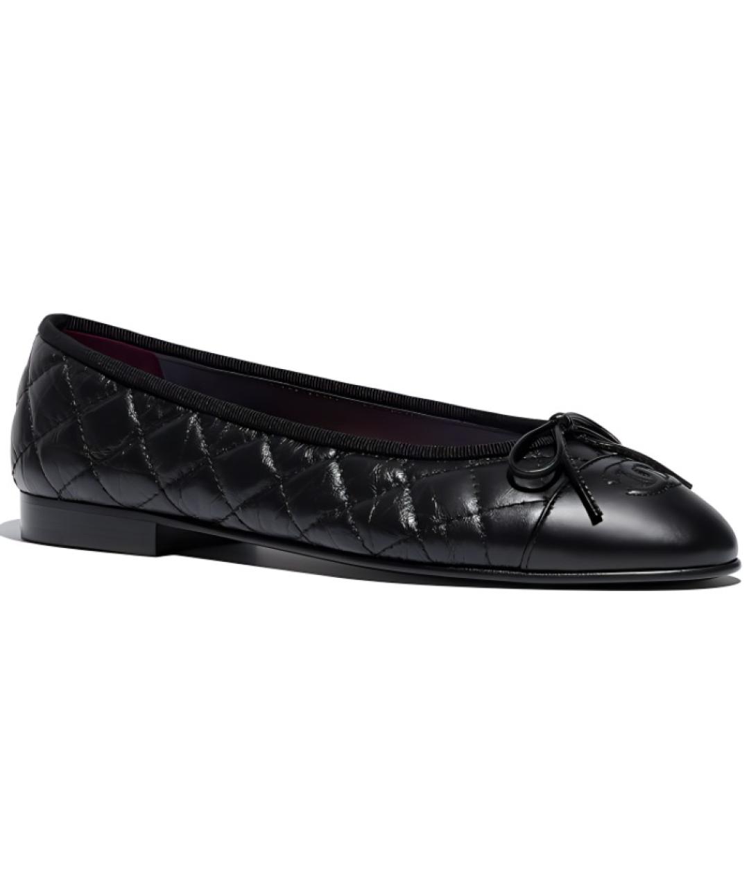 CHANEL Черные кожаные балетки, фото 4