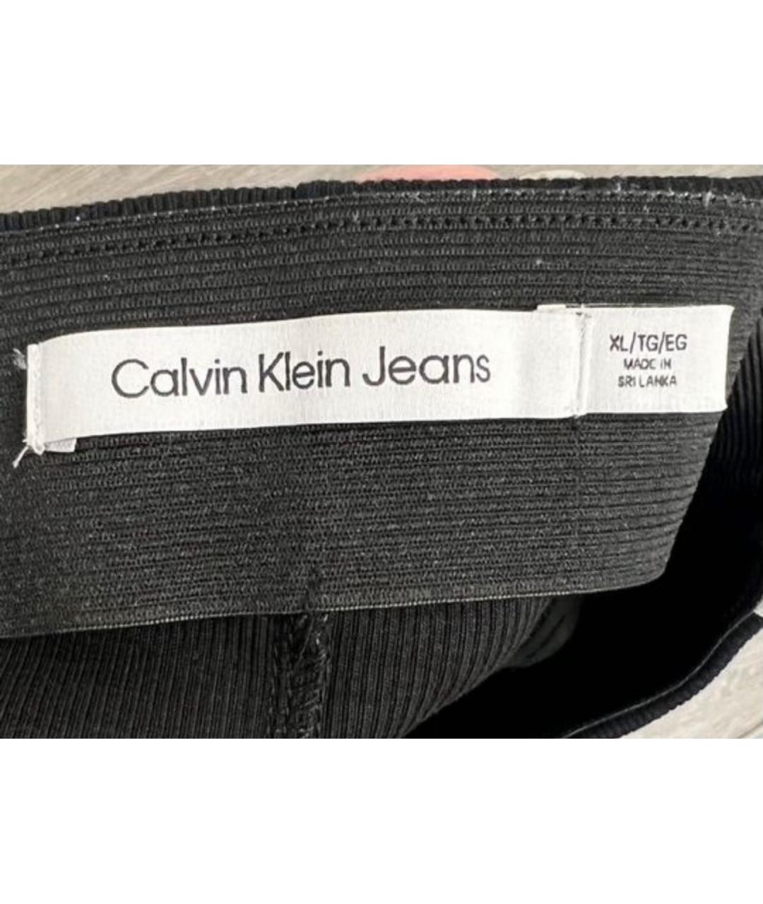 CALVIN KLEIN JEANS Черная хлопковая юбка мини, фото 2