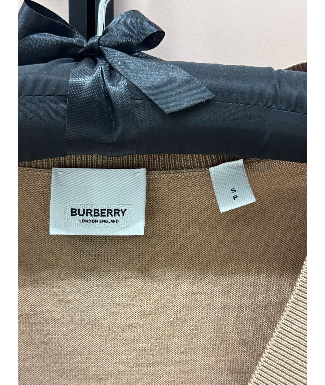 BURBERRY Бежевый шерстяной джемпер / свитер, фото 4