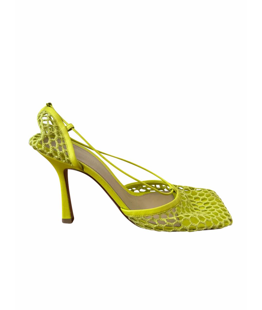 BOTTEGA VENETA Желтые кожаные босоножки, фото 1