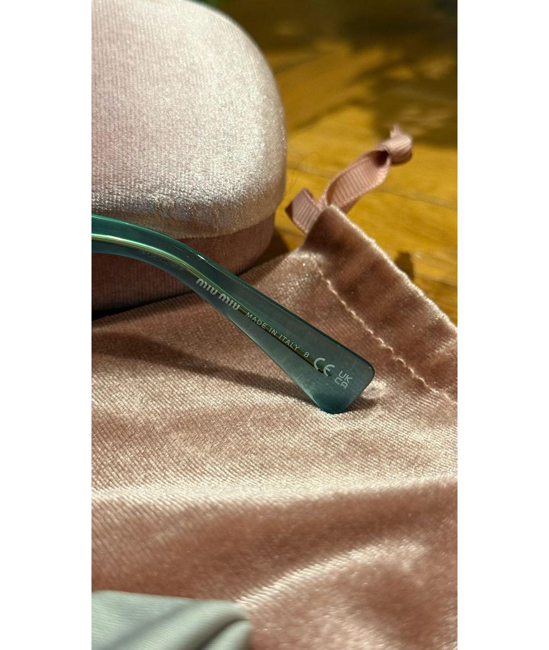 MIU MIU Бирюзовые пластиковые солнцезащитные очки, фото 6