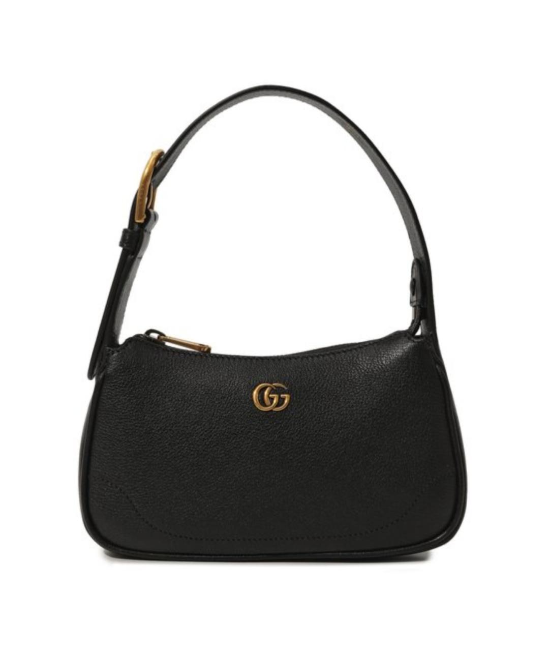 GUCCI Черная кожаная сумка с короткими ручками, фото 1