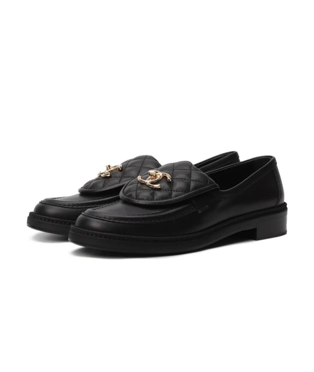 CHANEL Черные кожаные лоферы, фото 3