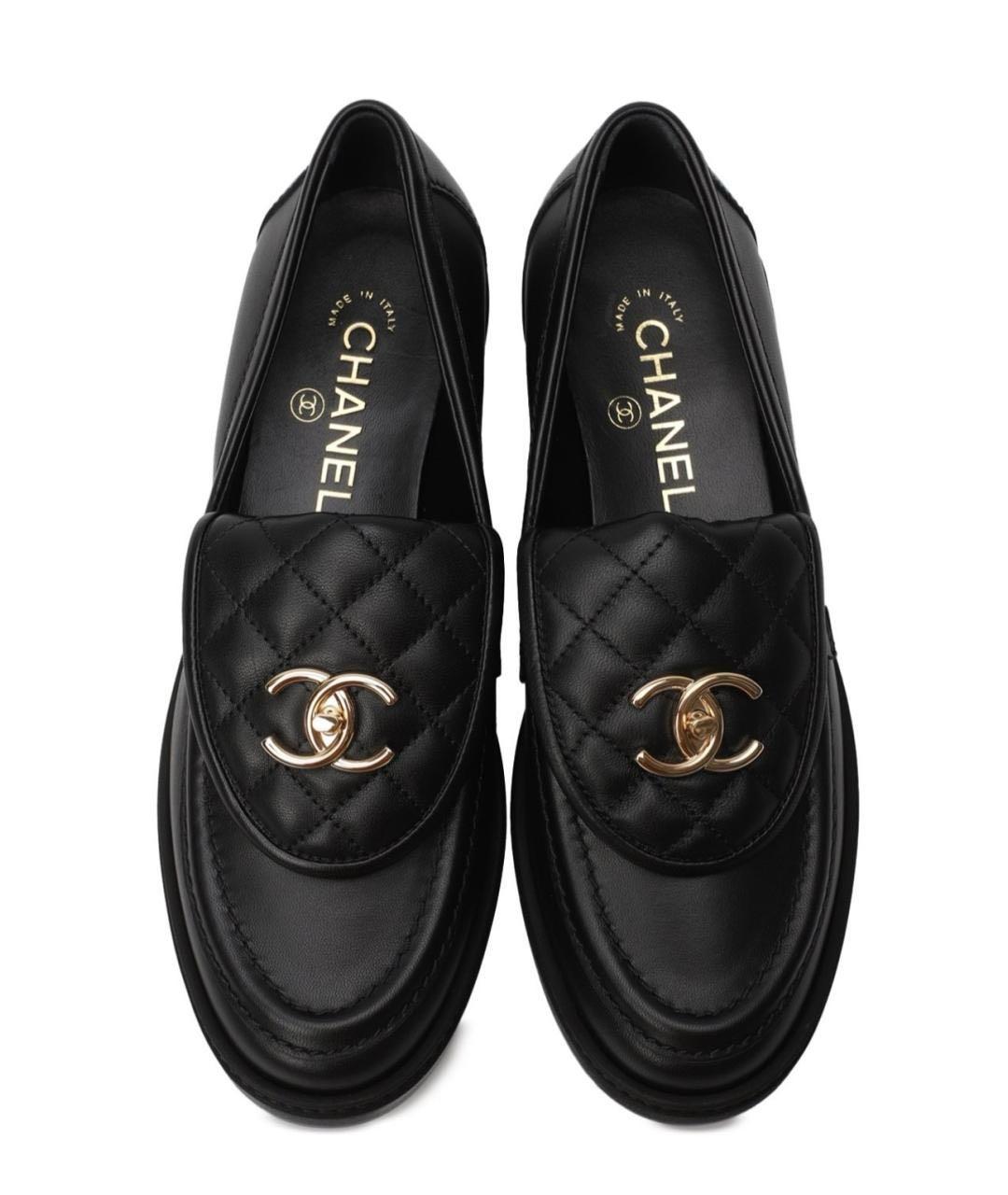 CHANEL Черные кожаные лоферы, фото 2