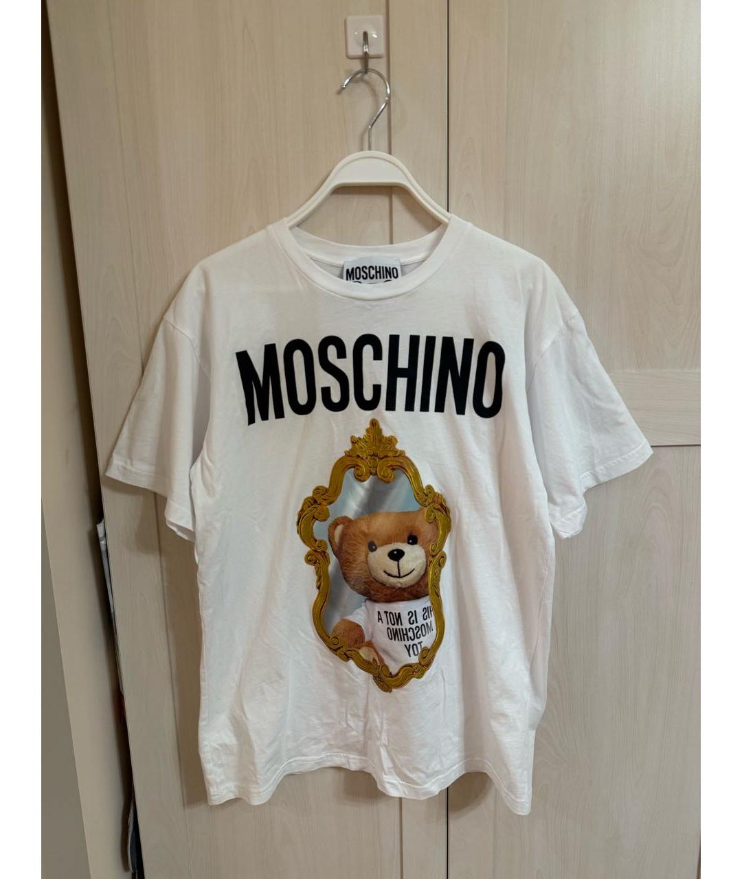 MOSCHINO Белая хлопковая футболка, фото 6