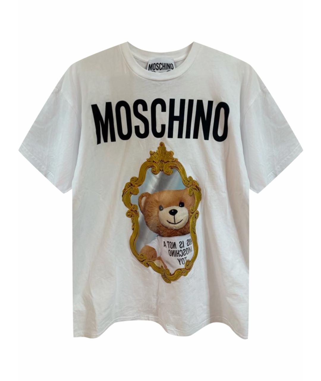 MOSCHINO Белая хлопковая футболка, фото 1