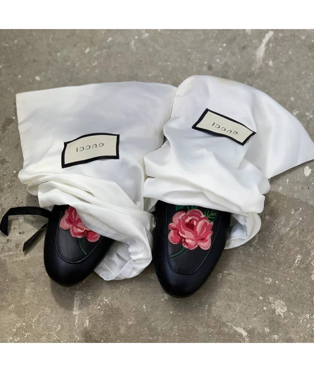 GUCCI Черные кожаные мюли, фото 7