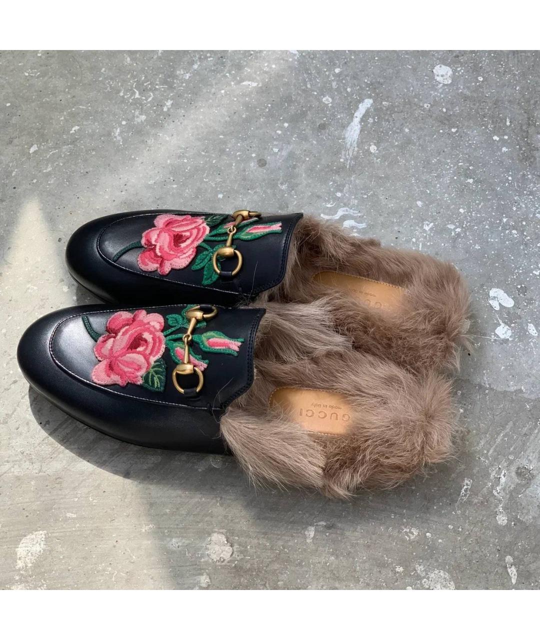 GUCCI Черные кожаные мюли, фото 3