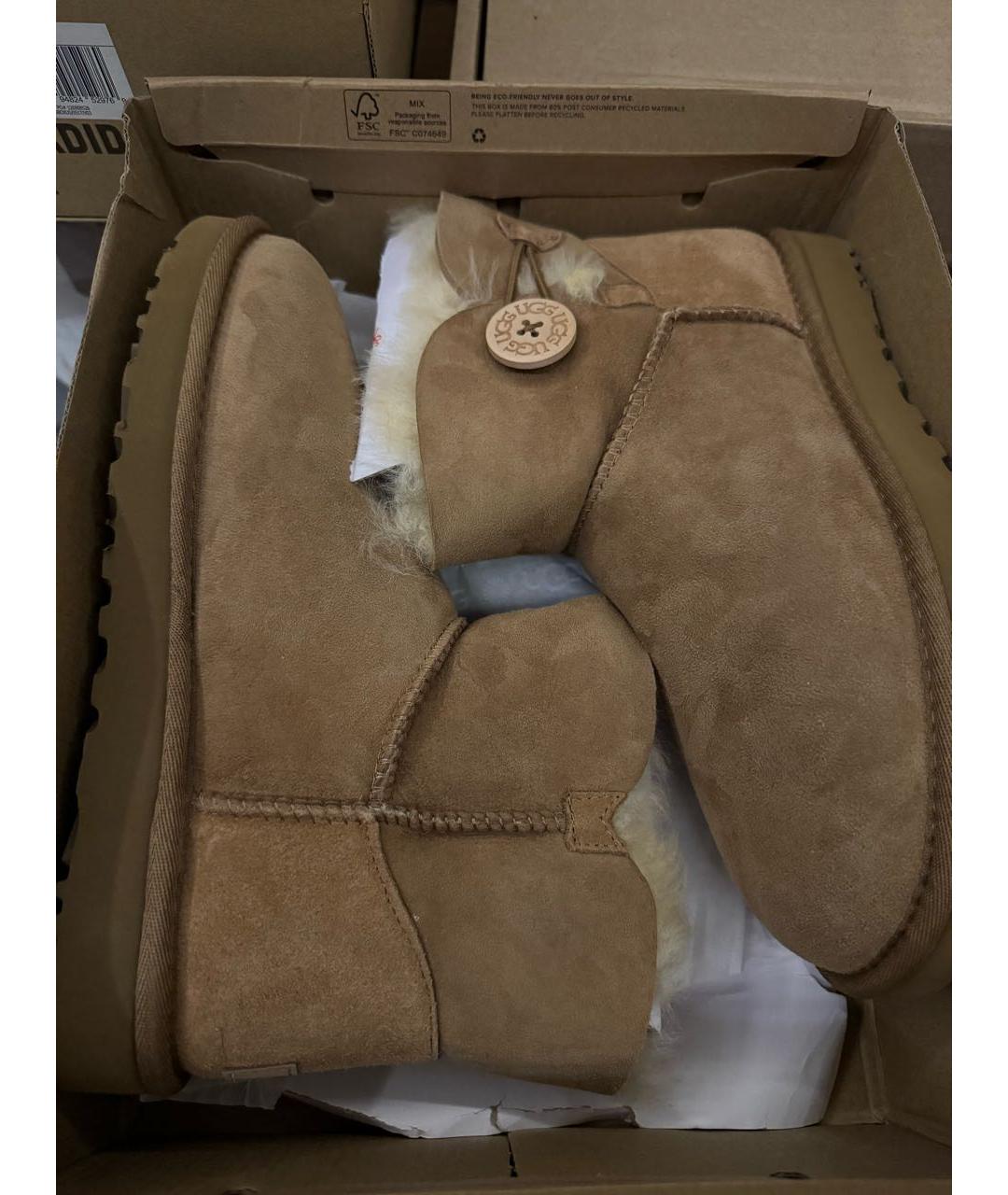 UGG AUSTRALIA Оранжевое замшевые ботинки, фото 6