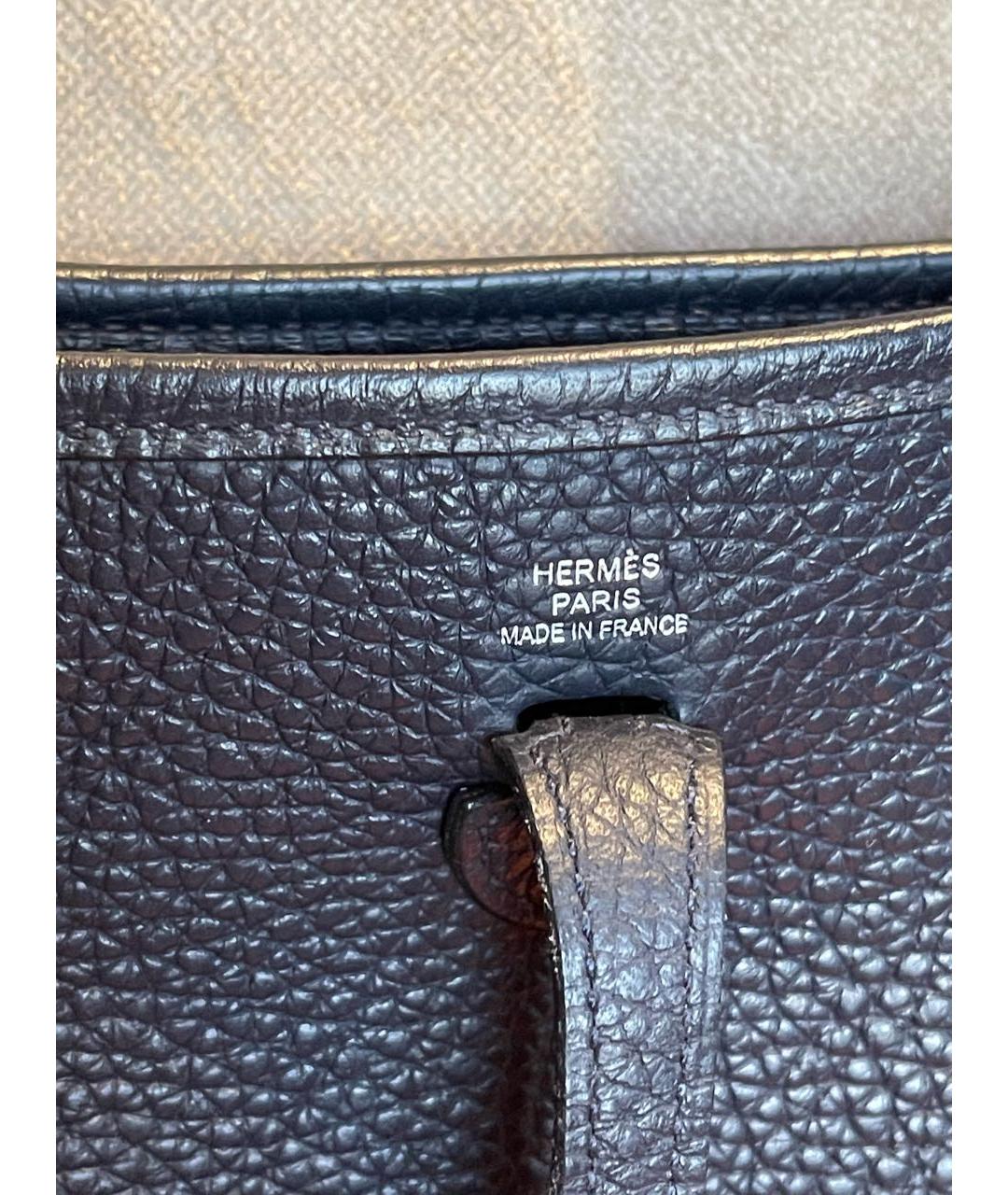 HERMES Темно-синяя кожаная сумка через плечо, фото 4