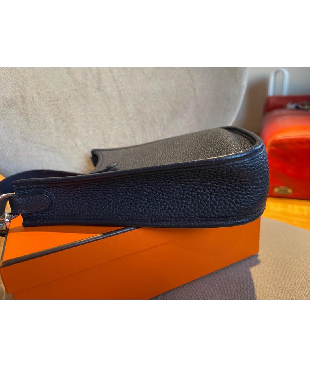 HERMES Темно-синяя кожаная сумка через плечо, фото 6