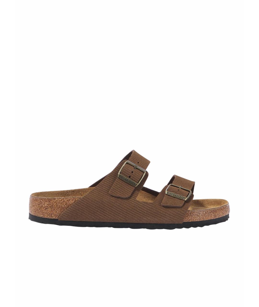 BIRKENSTOCK Коричневые кожаные шлепанцы, фото 1