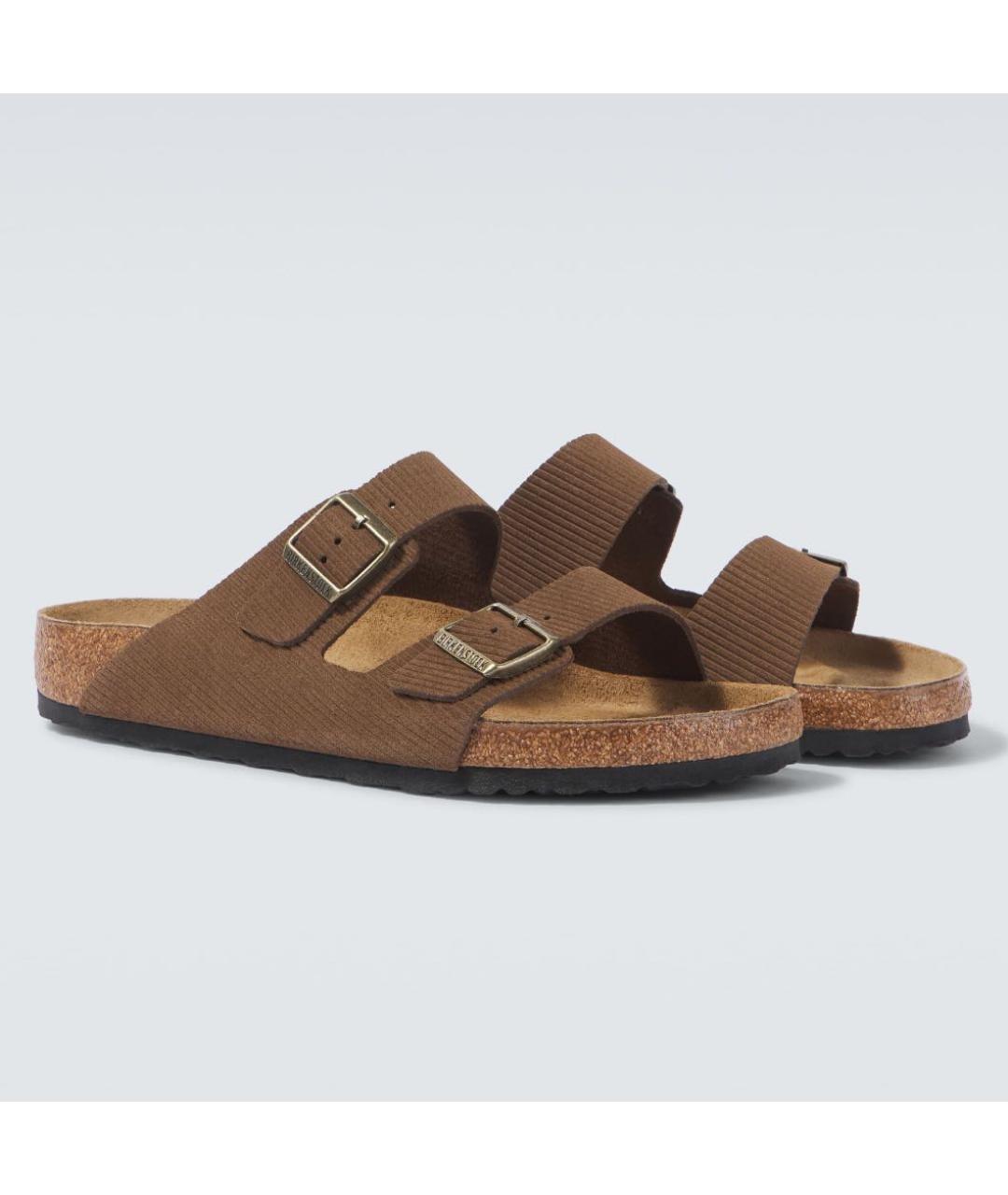 BIRKENSTOCK Коричневые кожаные шлепанцы, фото 2