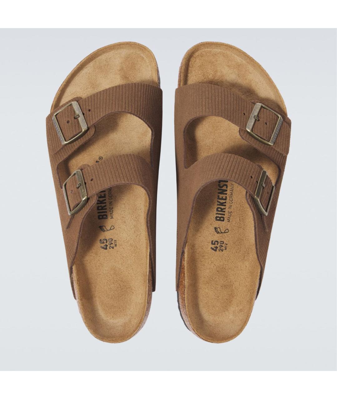 BIRKENSTOCK Коричневые кожаные шлепанцы, фото 3